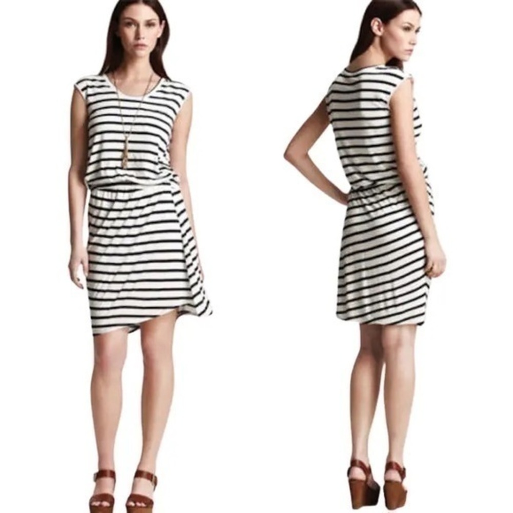 Genesis Fisher Stripe Dress, White Navy